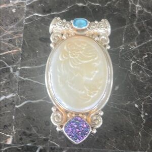 Rare Sajen Sterling Cameo Pendant